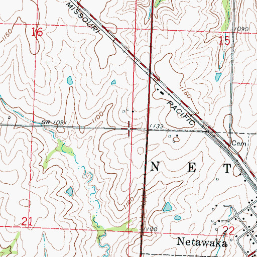 Topographic Map of Township of Netawaka, KS
