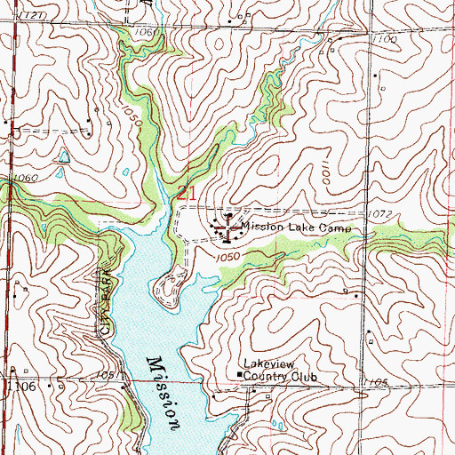 Topographic Map of Mission Lake Camp, KS