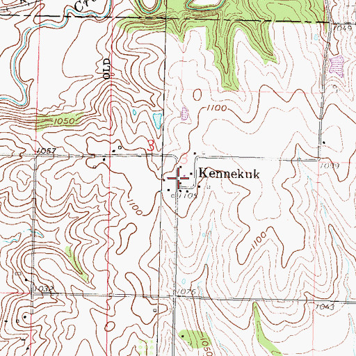 Topographic Map of Kennekuk, KS