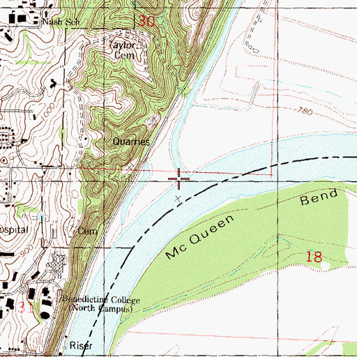 Topographic Map of Independence Creek, KS