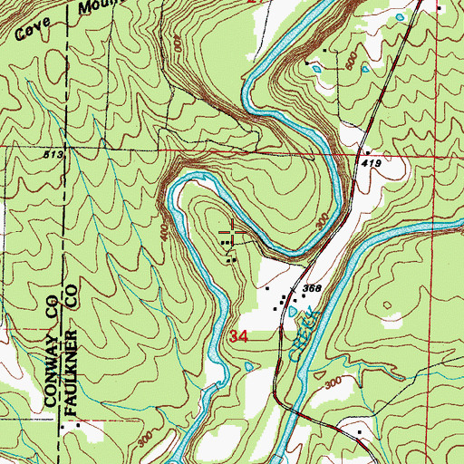 Topographic Map of Camp Kiwanis, AR