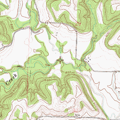 Topographic Map of North Branch Independence Creek, KS