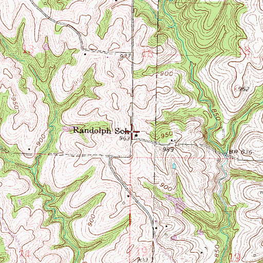 Topographic Map of Randolph School, KS