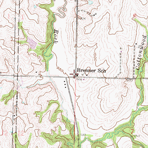 Topographic Map of Brenner School, KS