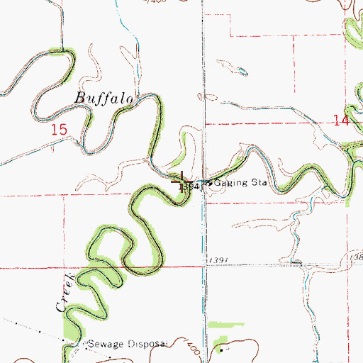Topographic Map of Cheyenne Creek, KS
