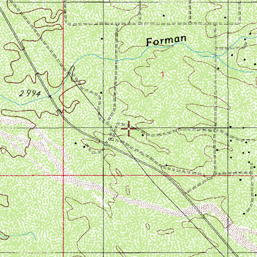 Topographic Map of Forman Ranch, AZ