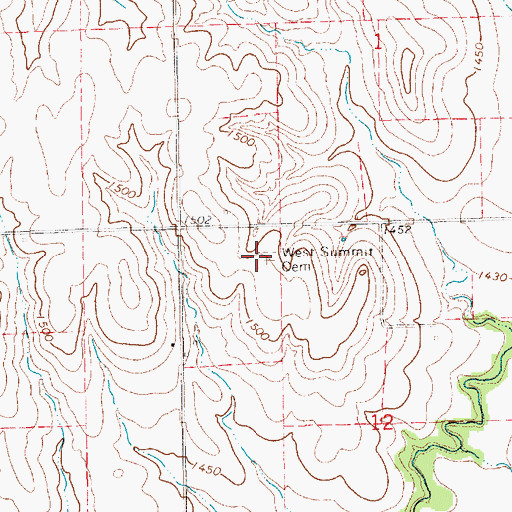 Topographic Map of West Summit Cemetery, KS