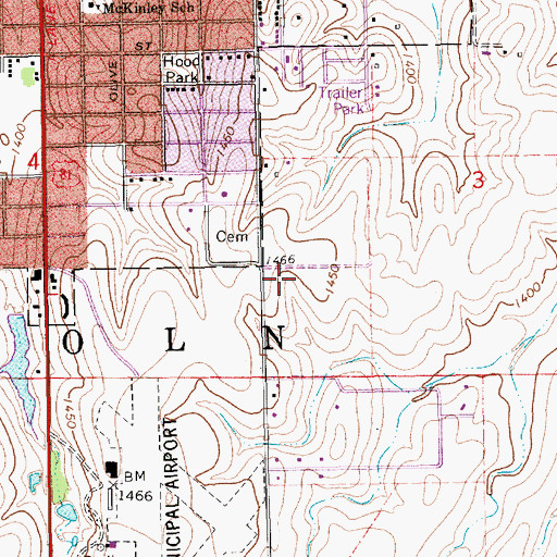 Topographic Map of Township of Lincoln, KS