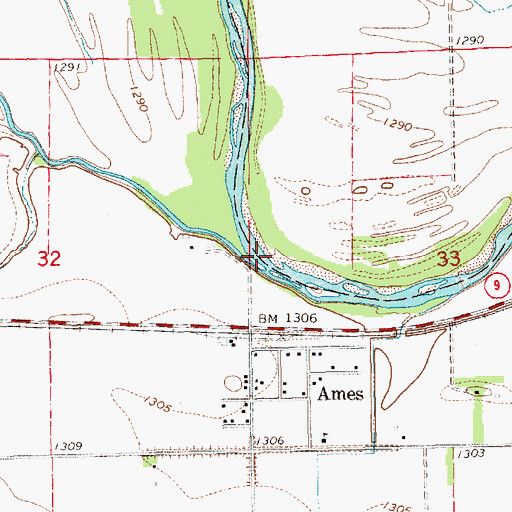 Topographic Map of Elm Creek, KS