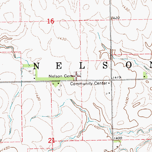 Topographic Map of Nelson Cemetery, KS