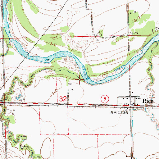 Topographic Map of Plum Creek, KS