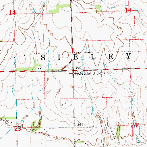 Topographic Map of Gotland Cemetery, KS