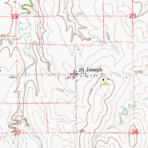 Topographic Map of Saint Joseph, KS