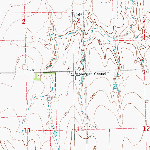 Topographic Map of Morgan Chapel, KS