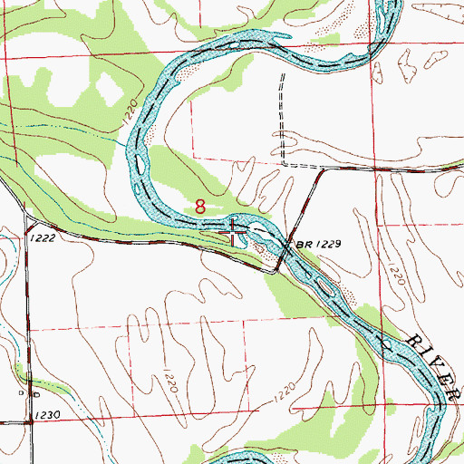 Topographic Map of Mulberry Creek, KS