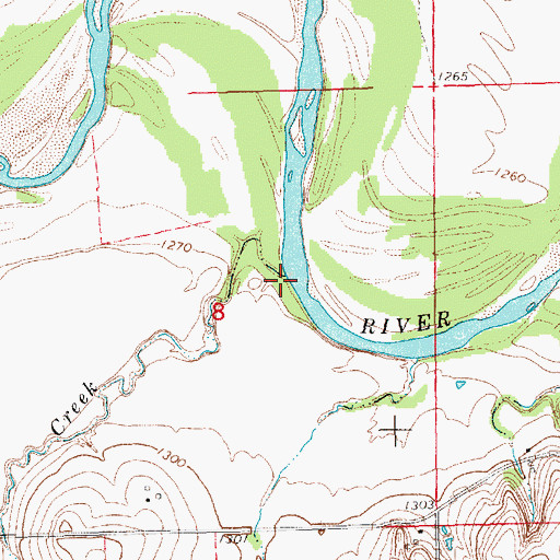 Topographic Map of Mud Creek, KS