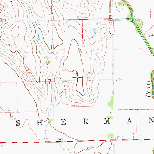 Topographic Map of Sherman Cemetery, KS