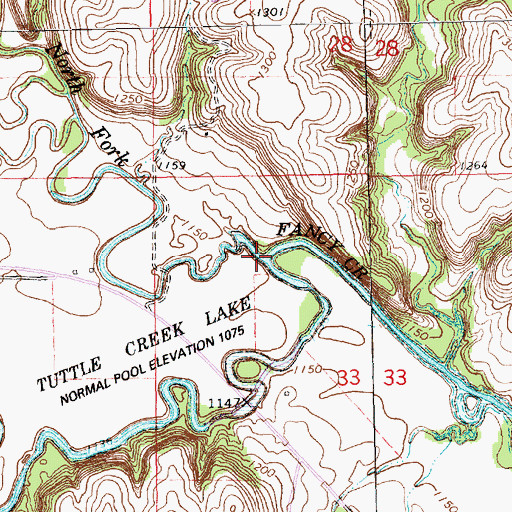 Topographic Map of North Fork Fancy Creek, KS
