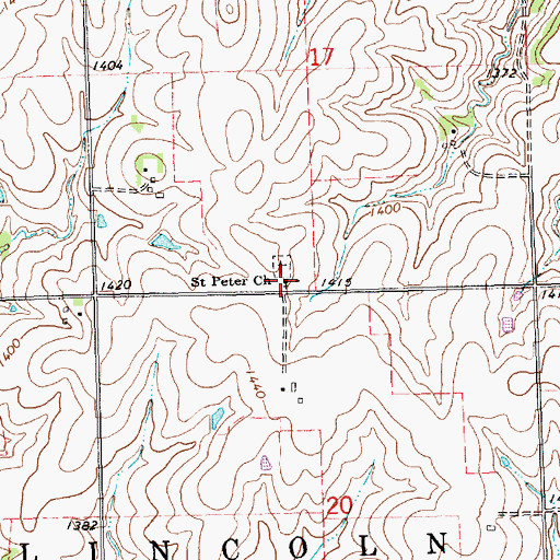 Topographic Map of Saint Peter Lutheran Church, KS