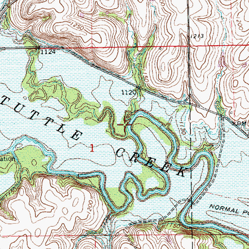 Topographic Map of School Branch, KS