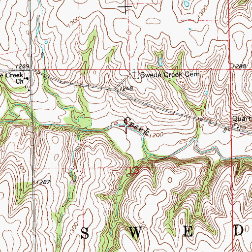 Topographic Map of Township of Swede Creek, KS