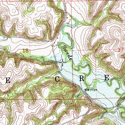 Topographic Map of Little Swede Creek, KS