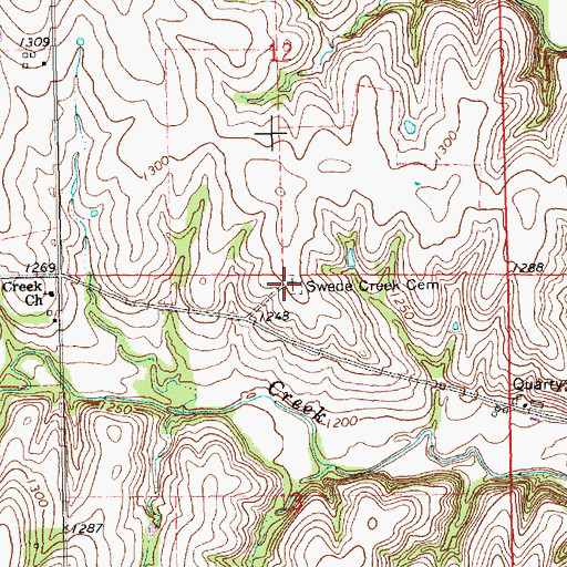 Topographic Map of Swede Creek Cemetery, KS