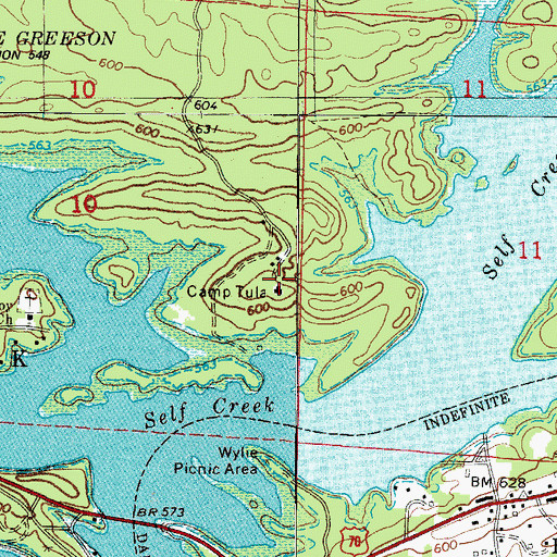 Topographic Map of Camp Tula, AR