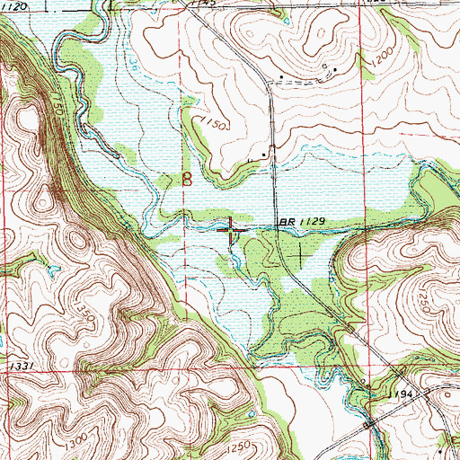 Topographic Map of Bluff Creek, KS