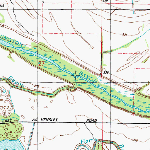 Topographic Map of Campbell Bayou, AR