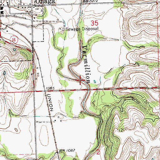 Topographic Map of Hise Creek, KS