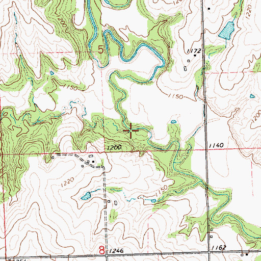 Topographic Map of Mud Creek, KS