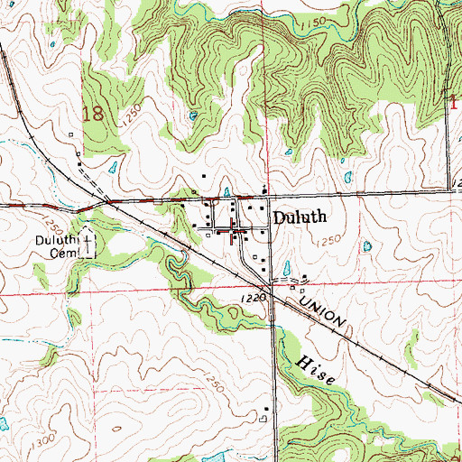 Topographic Map of Duluth, KS