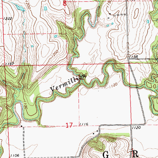Topographic Map of Coal Creek, KS