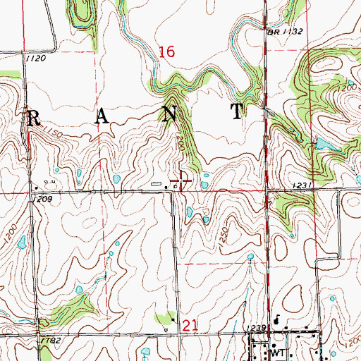 Topographic Map of Township of Grant, KS