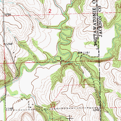 Topographic Map of Wolf Creek, KS