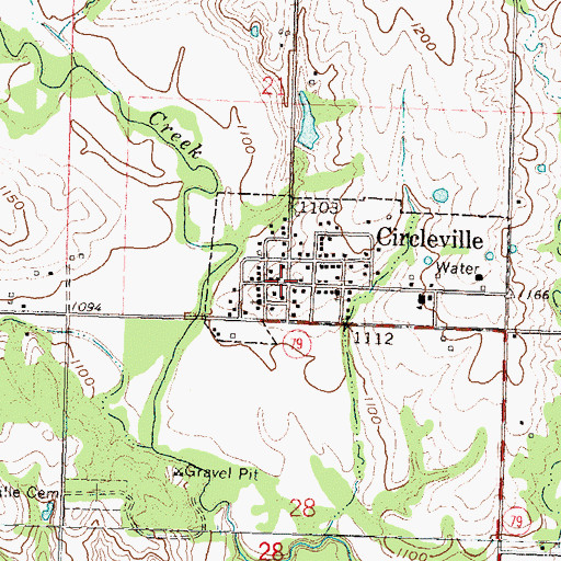 Topographic Map of Circleville, KS