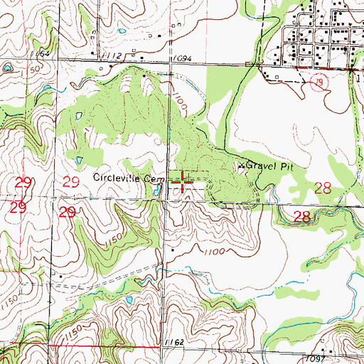 Topographic Map of Circleville Cemetery, KS