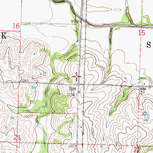 Topographic Map of Township of Straight Creek, KS