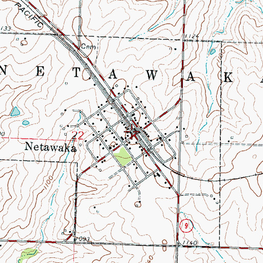 Topographic Map of Netawaka, KS