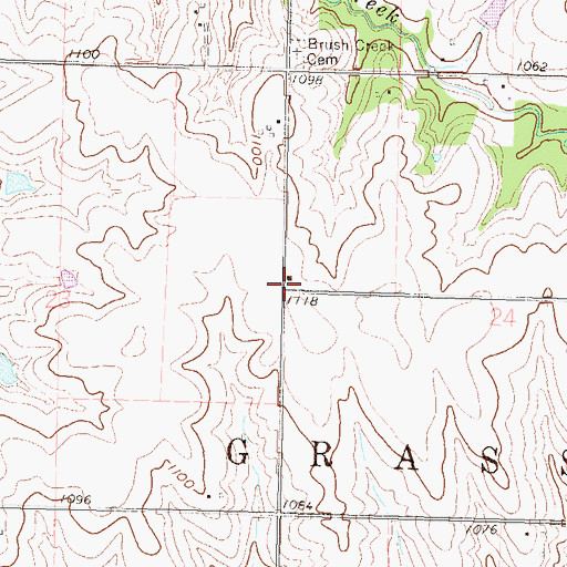 Topographic Map of Brush Creek School (historical), KS