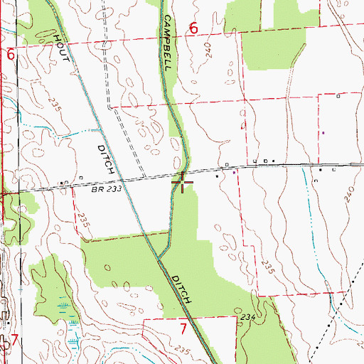 Topographic Map of Campbell Ditch, AR