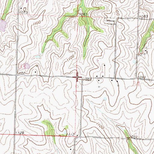 Topographic Map of Township of Center, KS