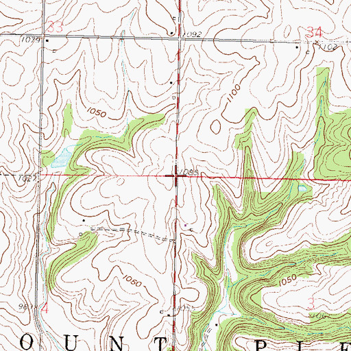 Topographic Map of Township of Mount Pleasant, KS