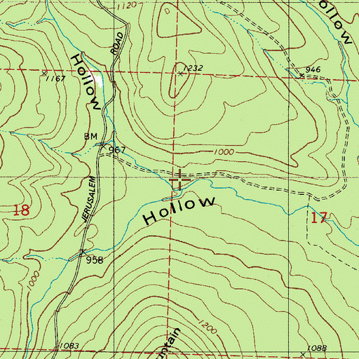 Topographic Map of Campbell Hollow, AR