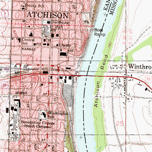 Topographic Map of White Clay Creek, KS