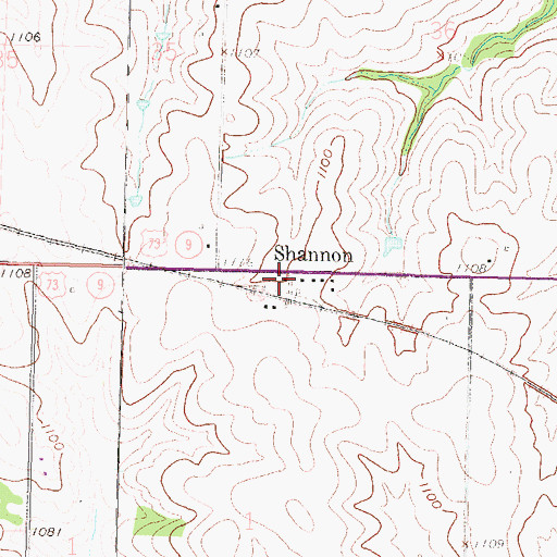 Topographic Map of Shannon, KS