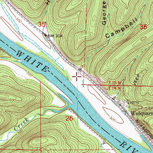 Topographic Map of Campbell Hollow, AR