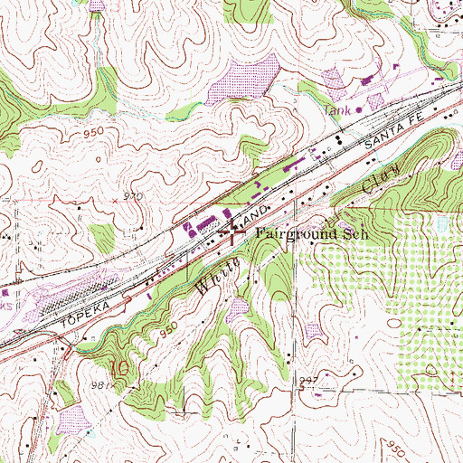 Topographic Map of Fairground School (historical), KS