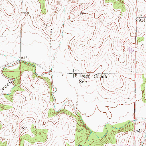 Topographic Map of Deer Creek School (historical), KS